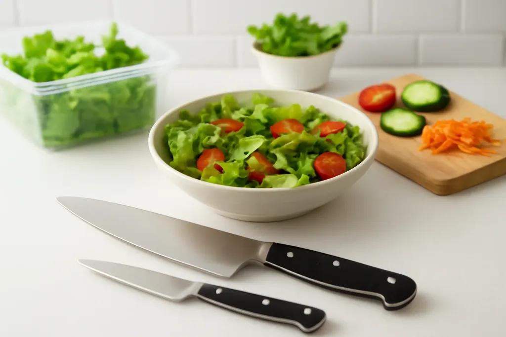 Original editorial photograph (not the exact linked listing) illustrating chefs knife vs paring knife