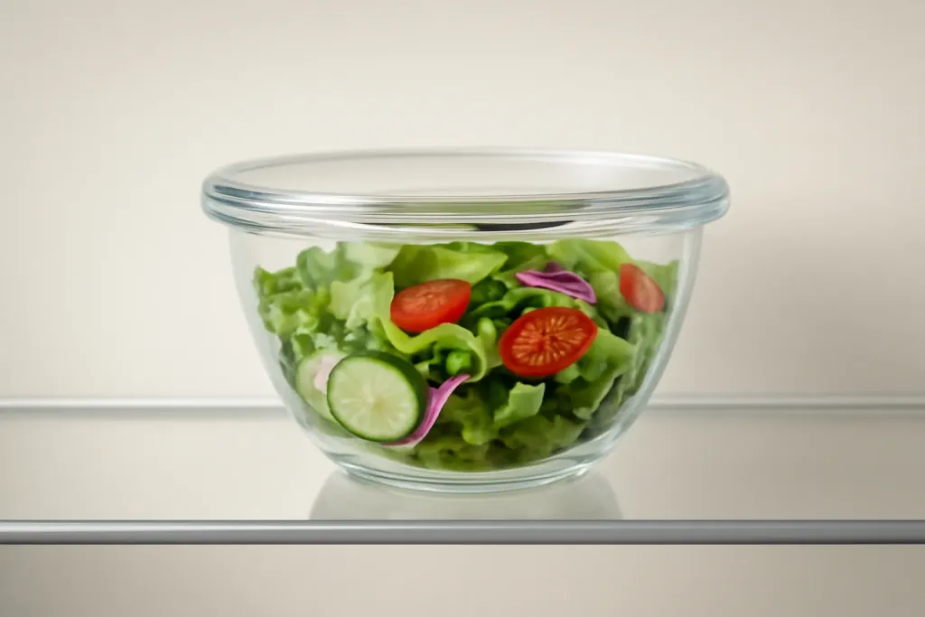 Original editorial photograph (not the exact linked listing) illustrating salad bowls with lids for the fridge