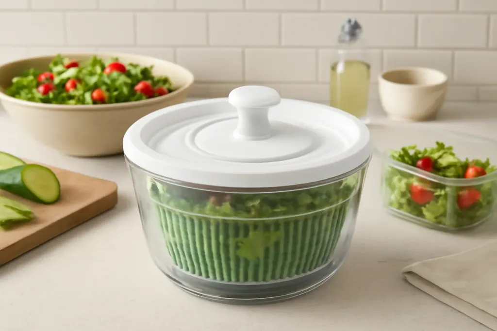Original editorial photograph (not the exact linked listing) illustrating salad spinner for one or two people
