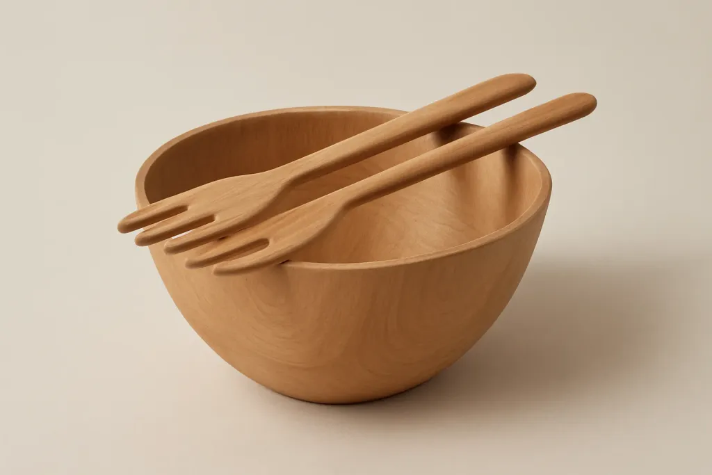 Original editorial photograph (not the exact linked listing) illustrating wood salad tongs