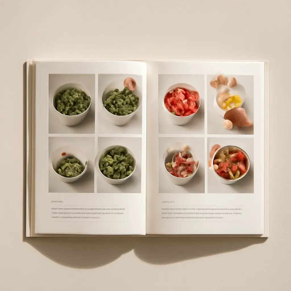 AI-generated editorial product photograph (not the exact linked listing) of beginner salad recipe guide