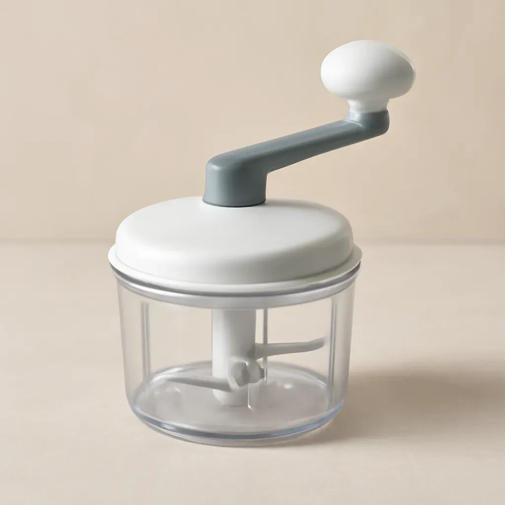 AI-generated editorial product photograph (not the exact linked listing) of compact hand chopper
