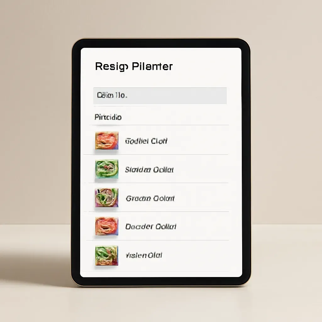 AI-generated editorial product photograph (not the exact linked listing) of digital salad recipe planner
