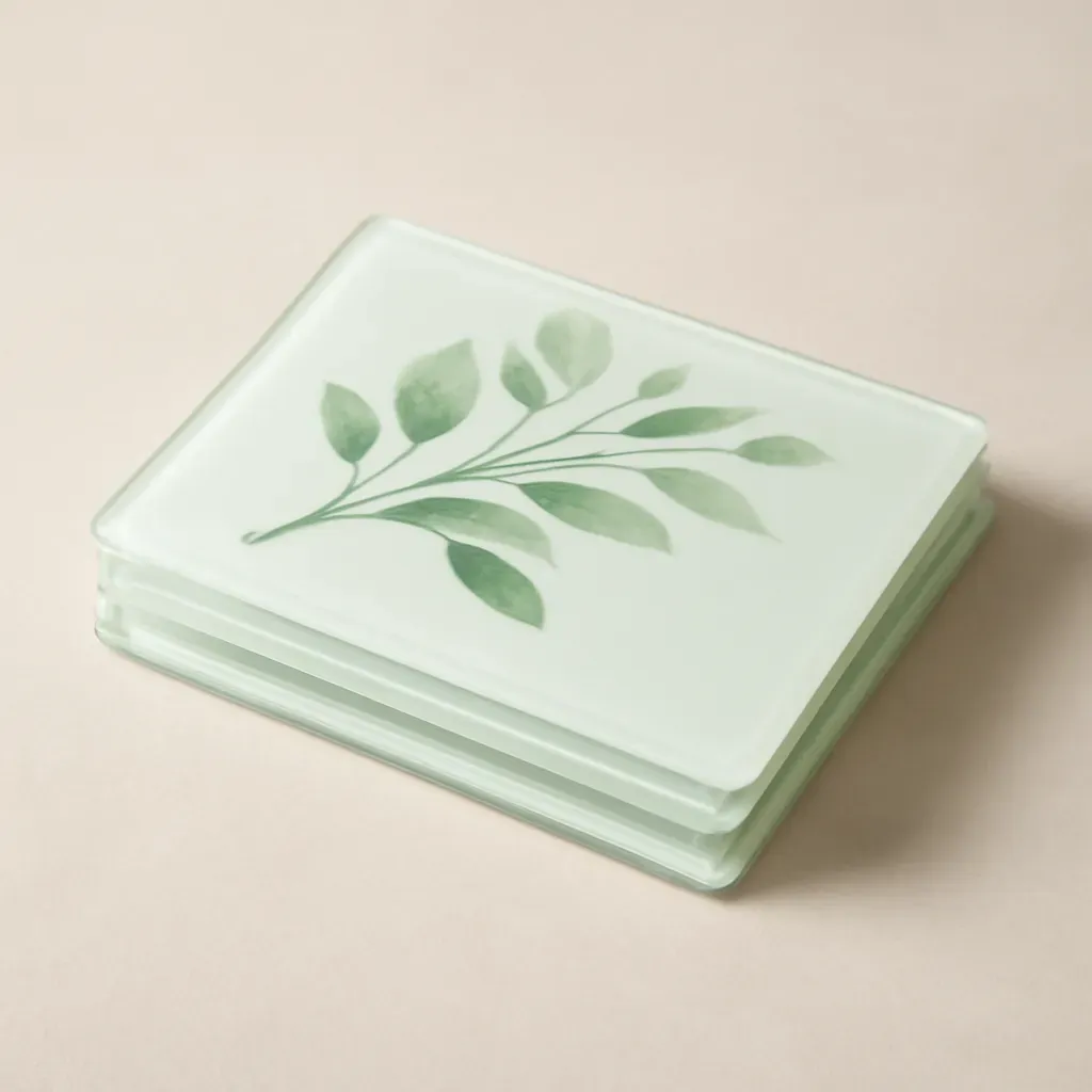 AI-generated editorial product photograph (not the exact linked listing) of glass cutting board set