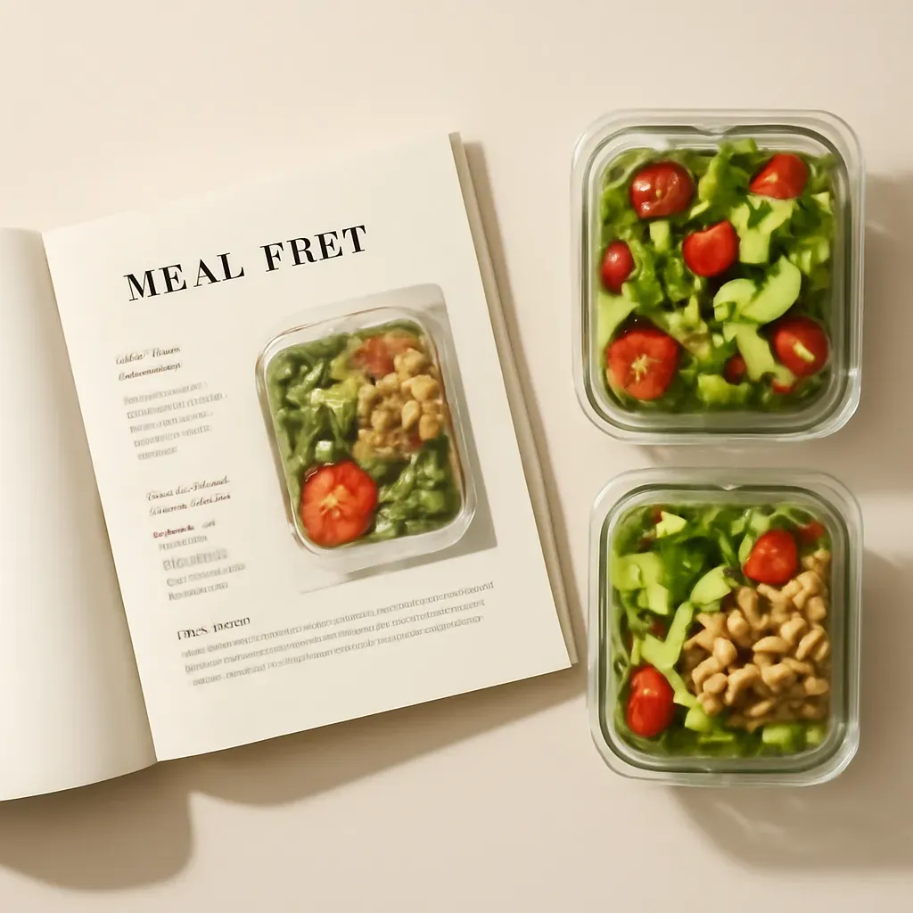 AI-generated editorial product photograph (not the exact linked listing) of meal-prep salad recipe collection