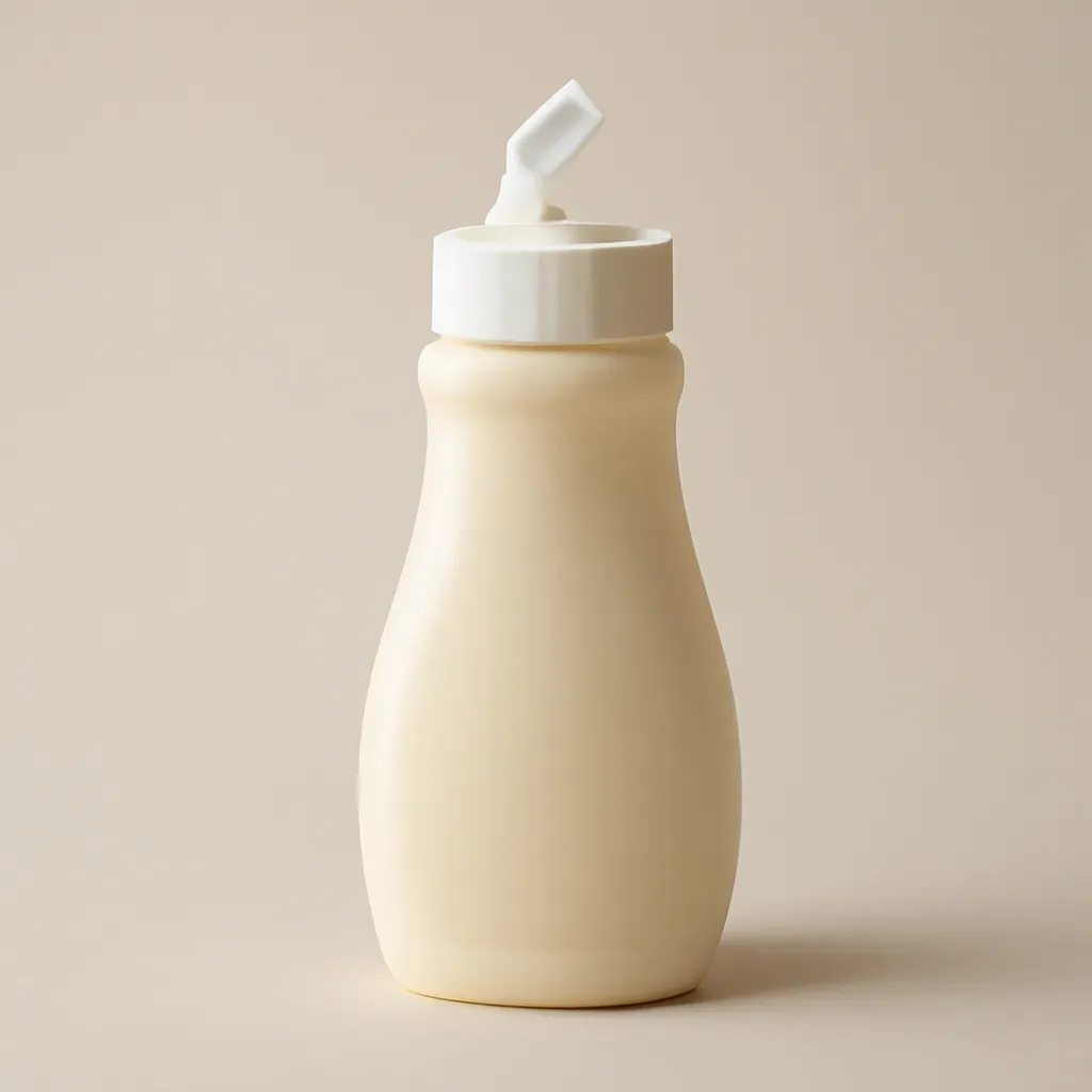 AI-generated editorial product photograph (not the exact linked listing) of salad dressing mixer bottle