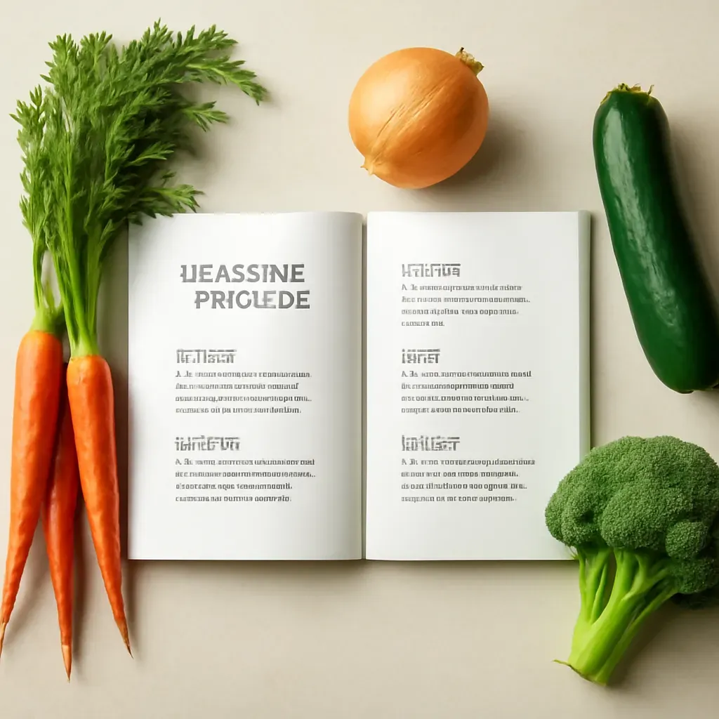 AI-generated editorial product photograph (not the exact linked listing) of seasonal salad recipe guide